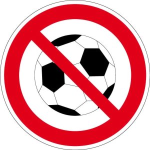 Verbotszeichen - Fußball spielen verboten - Aluminium - Ø 5 cm