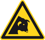 Warnzeichen - Warnung vor Stier