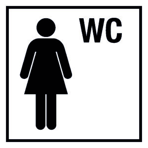 Türkennzeichnung - WC Damen - Aluminium - 5 x 5 cm