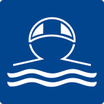 Schwimmbadschild - Badekappe tragen