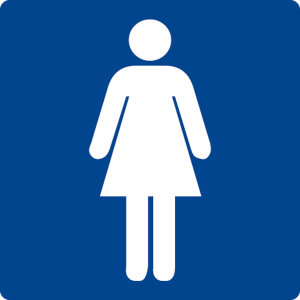 Schwimmbadschild - WC Damen  - Folie Selbstklebend - 5 x 5 cm