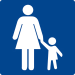 Schwimmbadschild - Mutter mit Kind