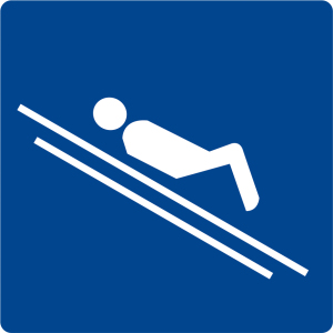 Schwimmbadschild - Nur im Liegen rutschen - Folie Selbstklebend - 5 x 5 cm