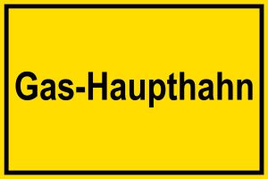 Schild für Gas- und Heizungsanlagen - Gas-Haupthahn - Folie Selbstklebend - 20 x 30 cm