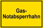 Schild für Gas- und Heizungsanlagen - Gas-Notabsperrhahn