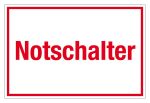 Schild für Gas- und Heizungsanlagen - Notschalter