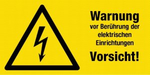 Warnschild - Elektrische Einrichtungen - Kunststoff - 10 x 20 cm