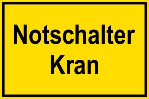 Warnschild - Notschalter Kran - Kunststoff - 20 x 30 cm