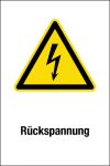 Warnschild - Rückspannung