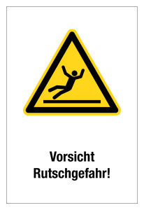 Warnschild - Vorsicht Rutschgefahr! - Kunststoff - 20 x 30 cm