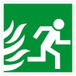 Fluchtwegschild - Nur im Notfall öffnen / rechts  