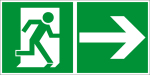 Fluchtwegschild - Rettungsweg rechts