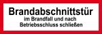 Feuerwehrschild - Brandabschnittstür