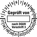 Mehrjahresprüfplakette 2017 - 2026 | Geprüft | Wunschfarbe