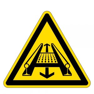 Warnzeichen - Warnung vor Gefahr durch Industrieroboter - Folie Selbstklebend  - Schenkellänge 25 cm