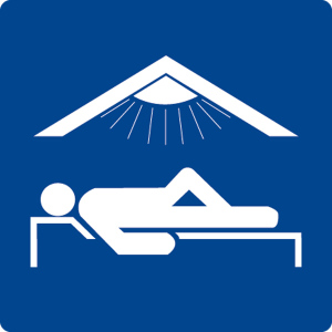 Schwimmbadschild - Solarium - Folie Selbstklebend - 5 x 5 cm