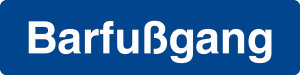 Schwimmbadschild - Barfußgang - Folie Selbstklebend - 15 x 60 cm