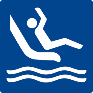 Schwimmbadschild - Rutsche - Folie Selbstklebend - 5 x 5 cm