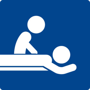 Schwimmbadschild - Massage - Folie Selbstklebend - 5 x 5 cm