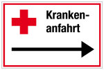 Krankenhaus- und Praxisschild - Krankenanfahrt