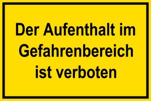 Warnschild - Aufenthalt verboten - Kunststoff - 20 x 30 cm