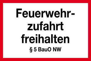 Feuerwehrschild - Feuerwehrzufahrt freihalten - Kunststoff - 20 x 30 cm