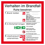 Aushang am Arbeitsplatz - Verhalten im Brandfall