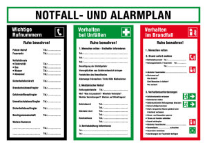 Aushang am Arbeitsplatz - Notfall- und Alarmplan - - online bestellen