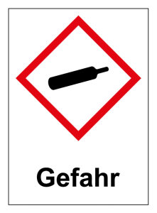 GHS Kennzeichnung - Gefahr, unter Druck stehende Gase - Folie Selbstklebend - 57 x 80 mm